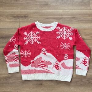 Red and White Snowflake Sweater